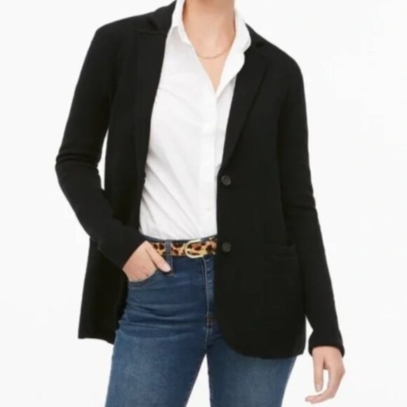 navy j. crew sweater blazer - Picture 2 of 5